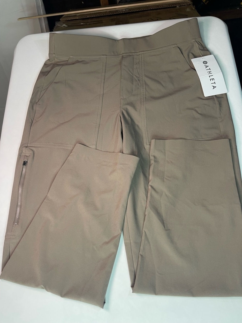 Athleta Taupe Cropped Cargo Joggers - Picture 5 of 9